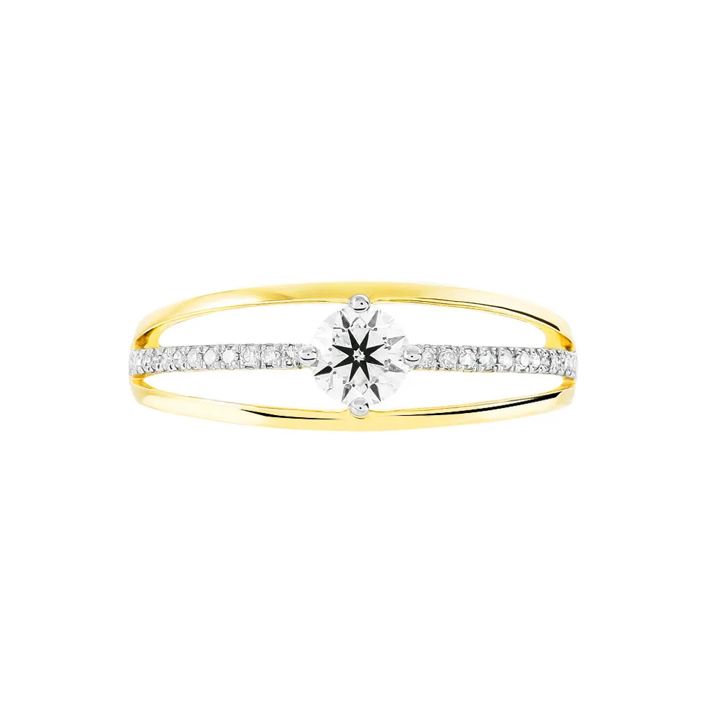 Histoire D'Or Bague Solitaire Anouska Or Jaune Diamant – Image 2