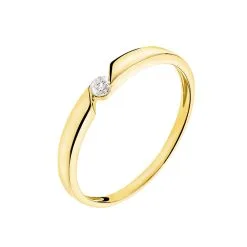 Histoire D'Or Bague Solitaire Anilie Or Jaune Diamant