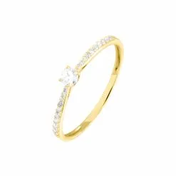 Histoire D'Or Bague Solitaire Laetitia Or Jaune Diamant