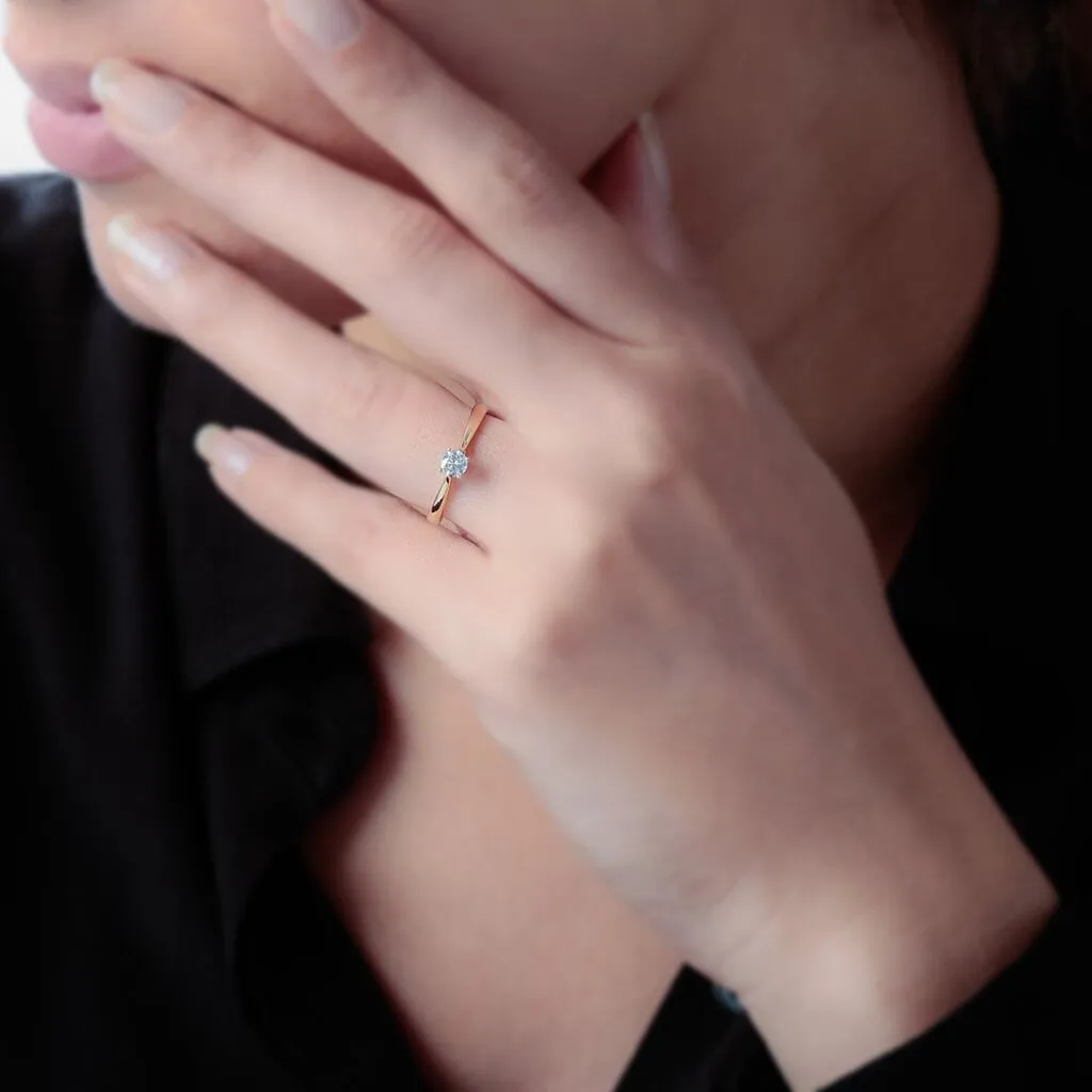 Histoire D'Or Bague Solitaire Victoria Or Jaune Diamant – Image 5