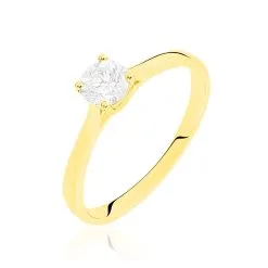 Histoire D'Or Bague Solitaire Collection Victoria Or Jaune Diamant