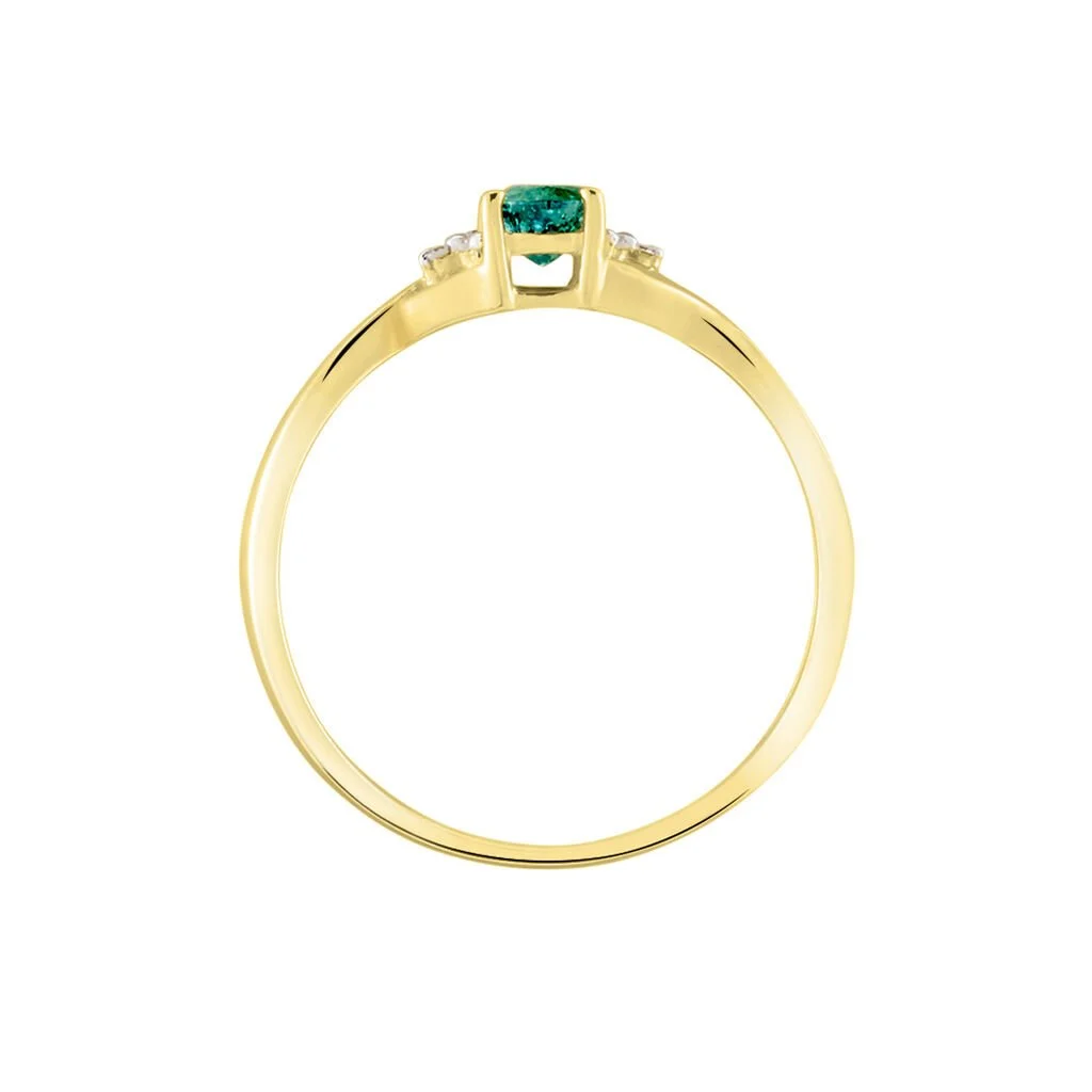Histoire D'Or Bague Or Jaune Cassie Emeraude Et Diamant – Image 3