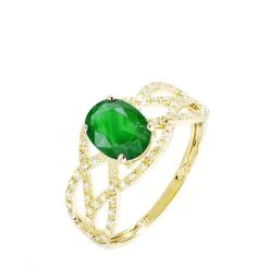 Histoire D'Or Bague Tina Or Jaune Emeraude Et Diamant