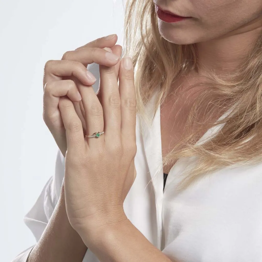 Histoire D'Or Bague Tanissia Or Jaune Emeraude – Image 6