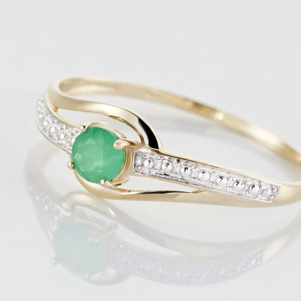 Histoire D'Or Bague Tanissia Or Jaune Emeraude – Image 4