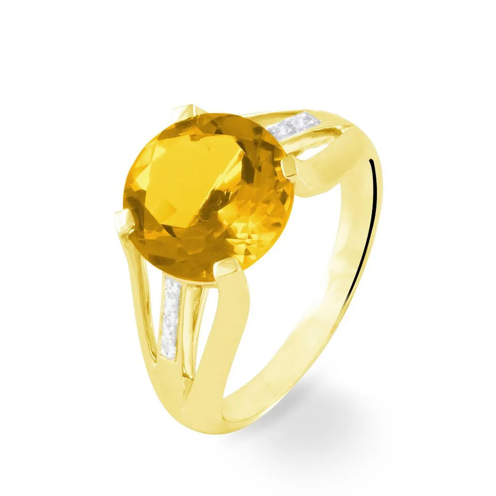 Histoire D'Or Bague Cecile Or Jaune Quartz Et Diamant