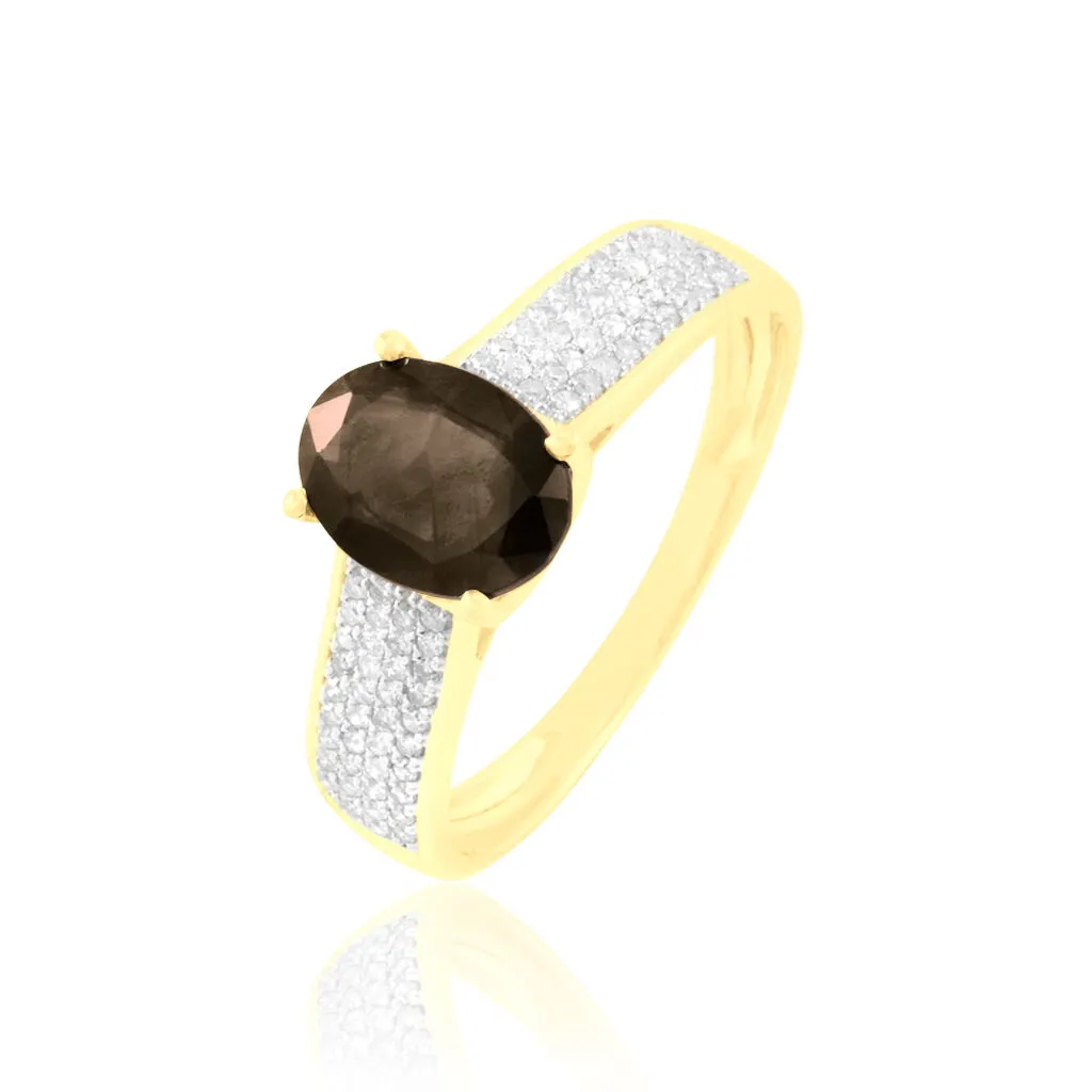 Histoire D'Or Bague Crista Or Jaune Quartz Et Diamant