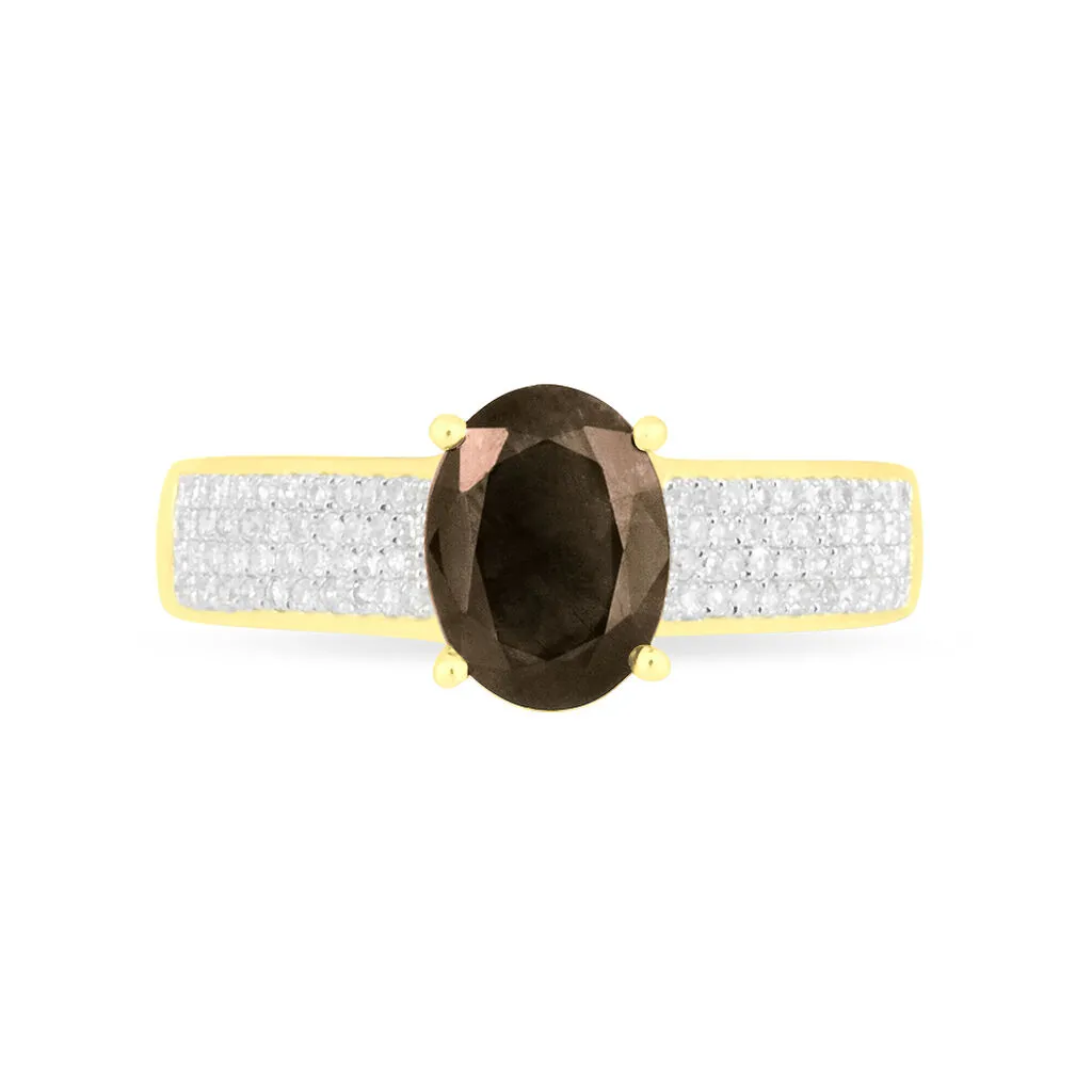 Histoire D'Or Bague Crista Or Jaune Quartz Et Diamant – Image 2