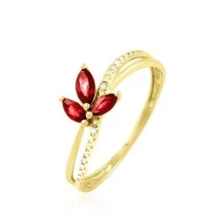 Histoire D'Or Bague Maura Or Jaune Rubis Et Diamant