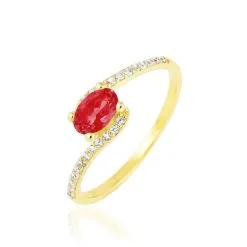 Histoire D'Or Bague Loriane Or Jaune Rubis Et Diamant