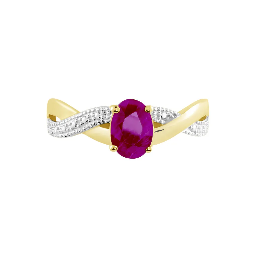 Histoire D'Or Bague Or Jaune Candice Rubis – Image 2