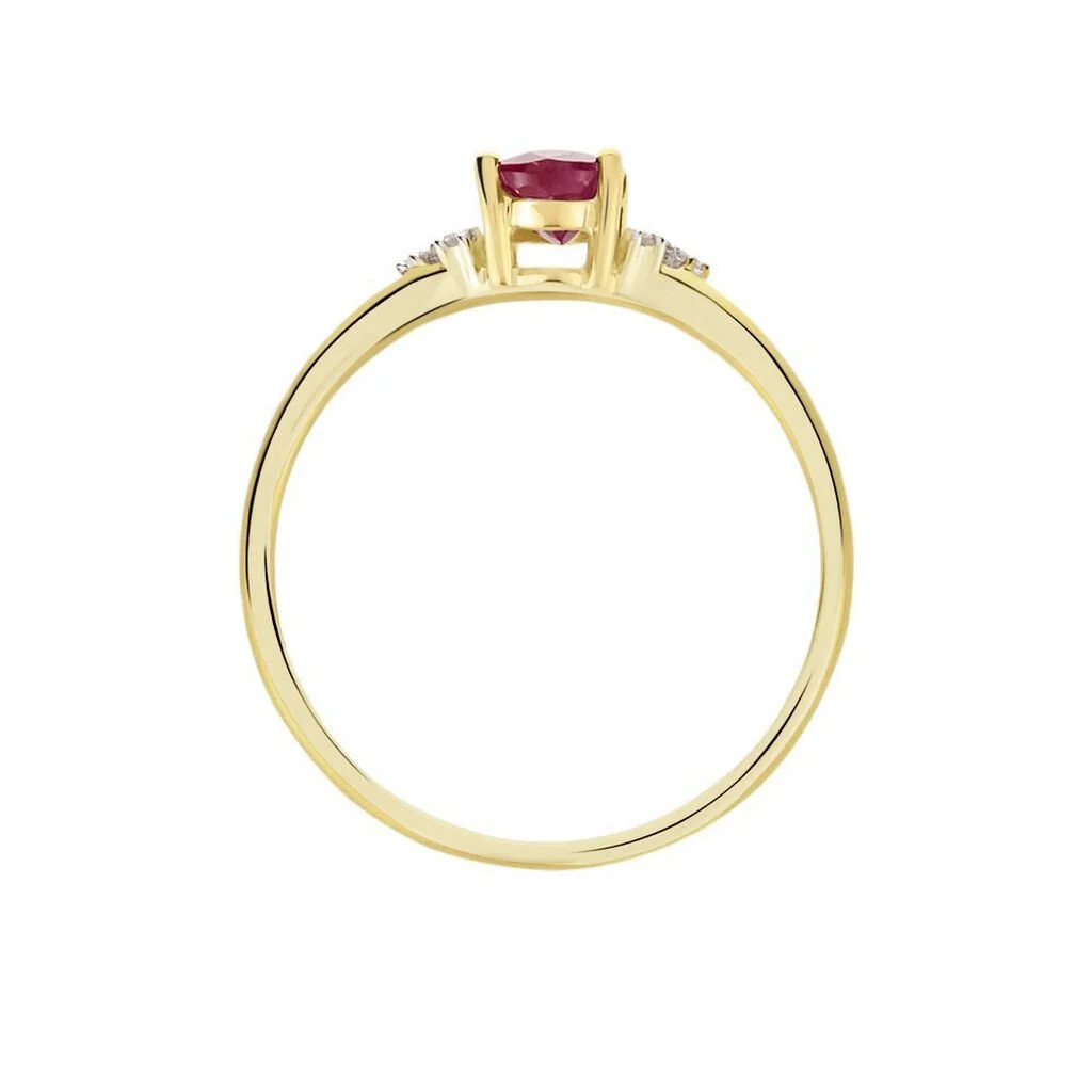 Histoire D'Or Bague Or Jaune Marie Rubis Diamants – Image 3