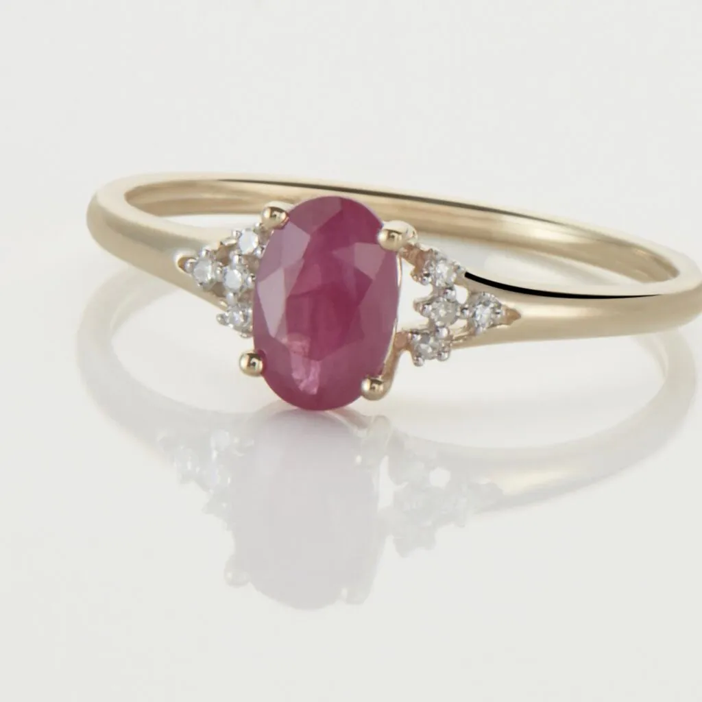 Histoire D'Or Bague Or Jaune Marie Rubis Diamants – Image 4