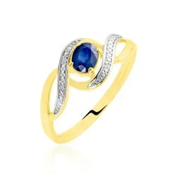 Histoire D'Or Bague Or Jaune Chakib Saphir Diamants