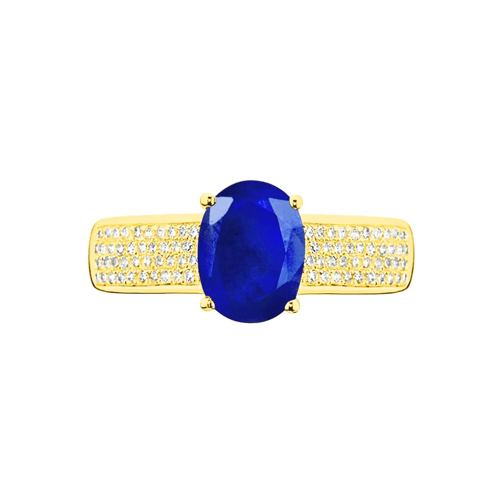 Histoire D'Or Bague Crista Or Jaune Saphir Et Diamant – Image 2