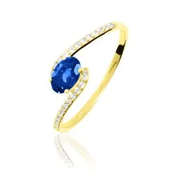 Histoire D'Or Bague Loriane Or Jaune Saphir Et Diamant