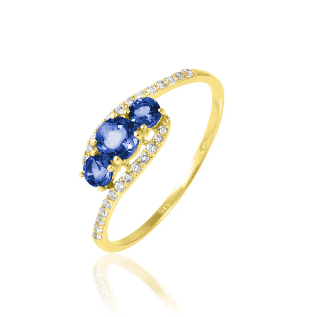 Histoire D'Or Bague Chloe Or Jaune Saphir Et Diamant