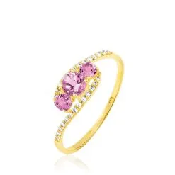 Histoire D'Or Bague Chloe Or Jaune Saphir Et Diamant