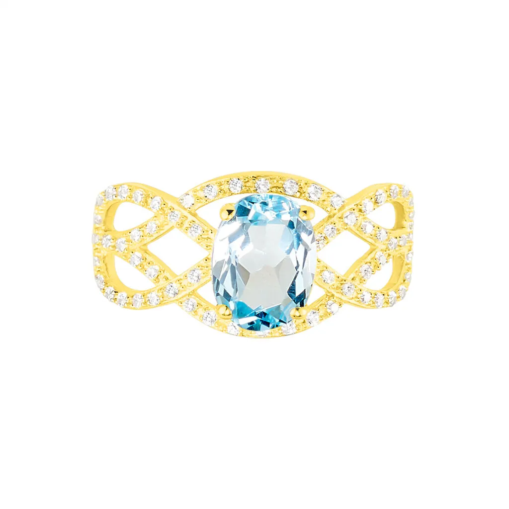 Histoire D'Or Bague Tina Or Jaune Topaze Et Oxyde De Zirconium – Image 2