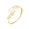Histoire D'Or Bague Antoinette Or Jaune Perle De Culture Et Oxyde De Zirconium