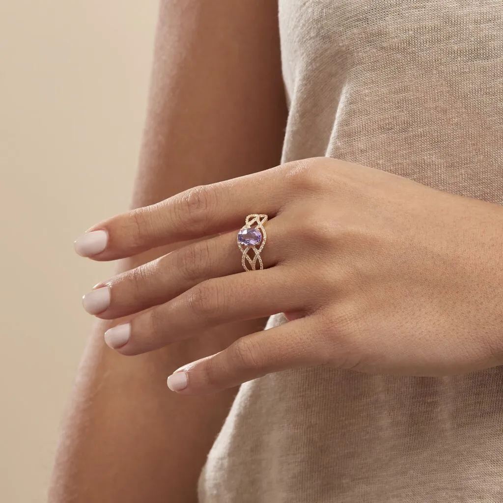 Histoire D'Or Bague Tina Or Jaune Amethyste Et Oxyde De Zirconium – Image 5