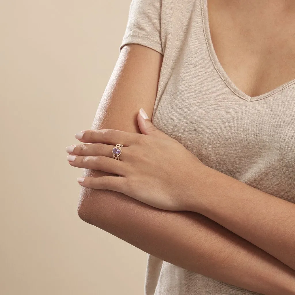 Histoire D'Or Bague Tina Or Jaune Amethyste Et Oxyde De Zirconium – Image 6