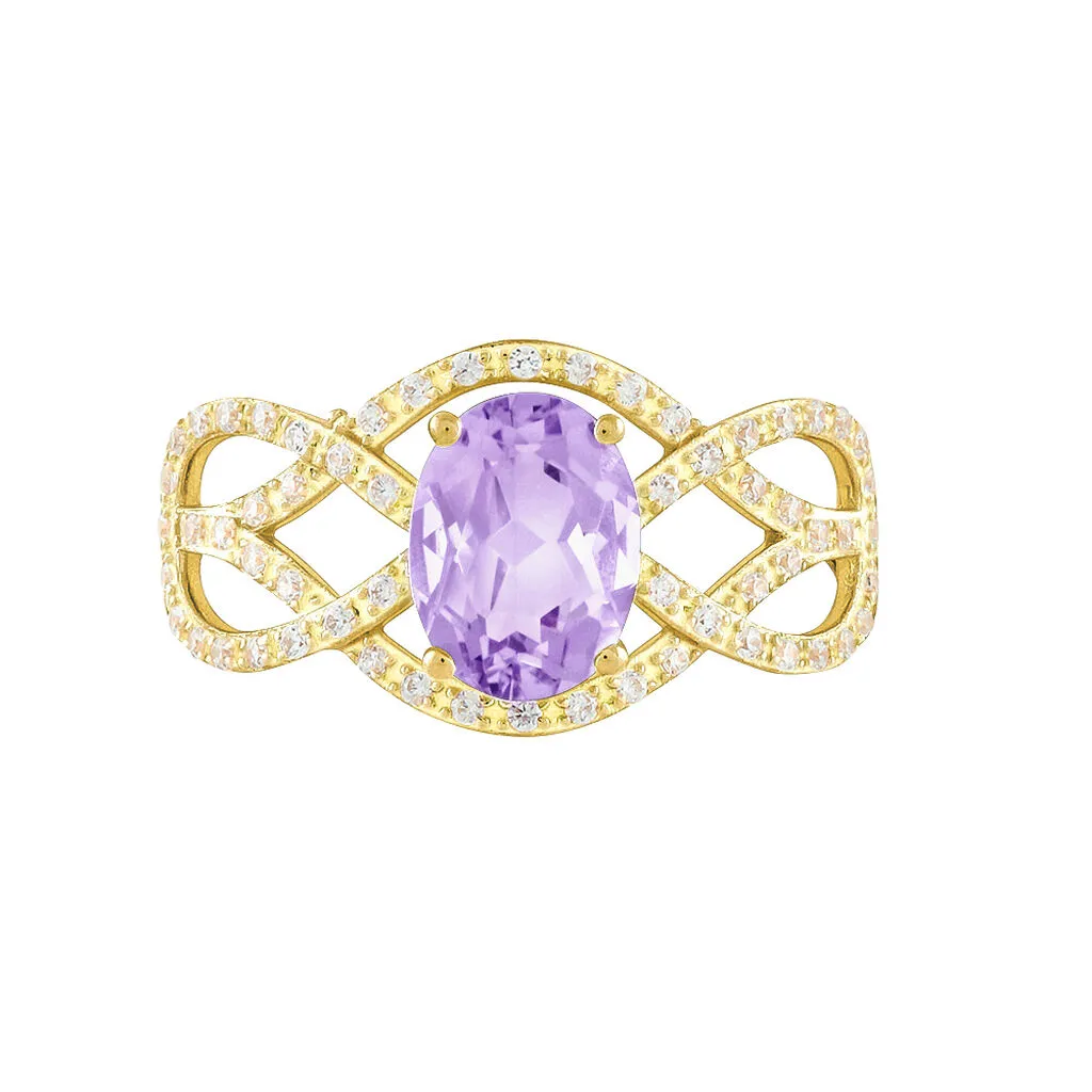 Histoire D'Or Bague Tina Or Jaune Amethyste Et Oxyde De Zirconium – Image 2