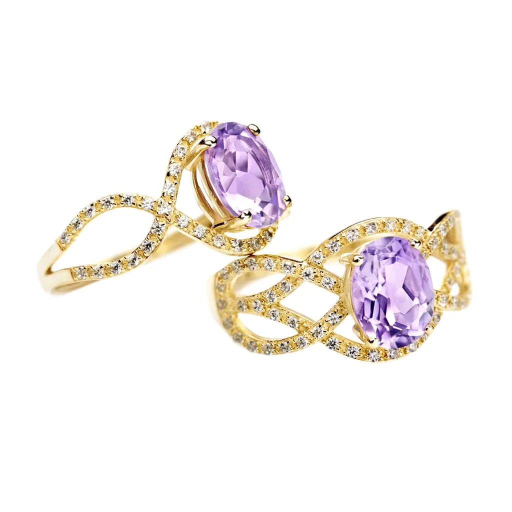 Histoire D'Or Bague Tina Or Jaune Amethyste Et Oxyde De Zirconium – Image 3