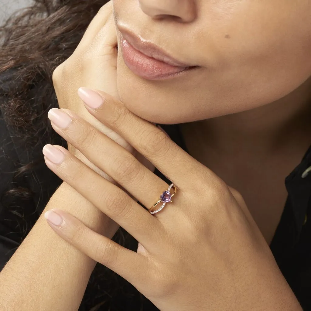 Histoire D'Or Bague Bertille Or Jaune Amethyste Et Oxyde De Zirconium – Image 4