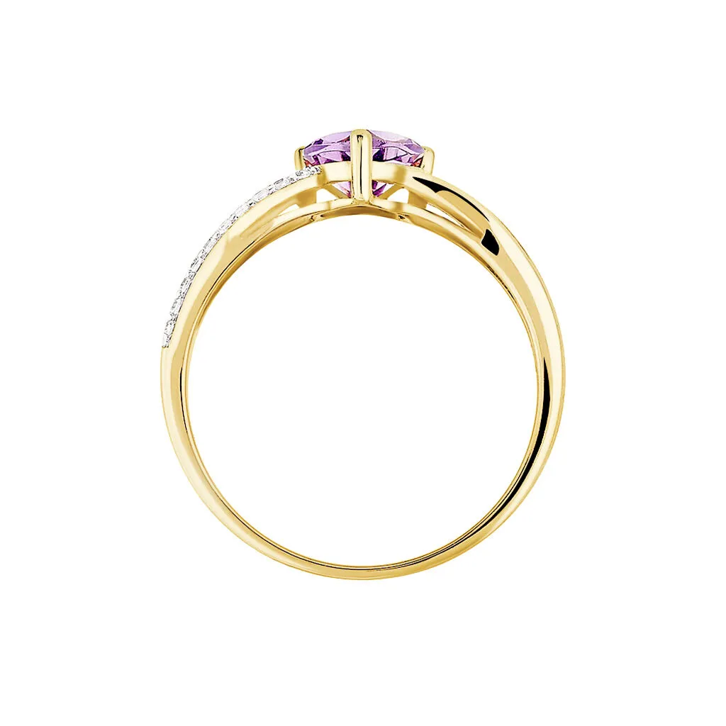 Histoire D'Or Bague Bertille Or Jaune Amethyste Et Oxyde De Zirconium – Image 3