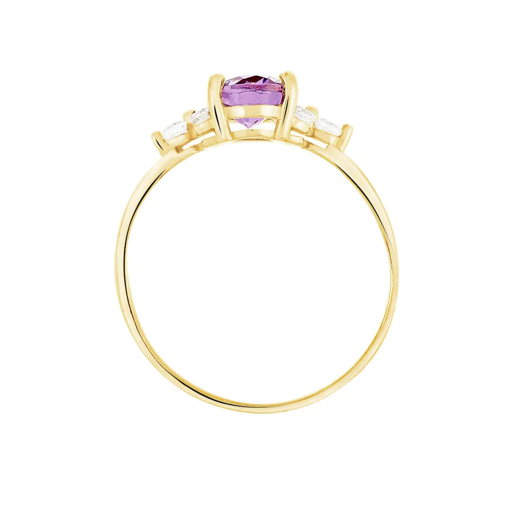 Histoire D'Or Bague Anaid Or Jaune Amethyste Et Oxyde De Zirconium – Image 3