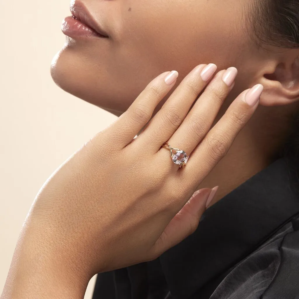 Histoire D'Or Bague Solitaire Armaelle Or Jaune Amethyste – Image 6