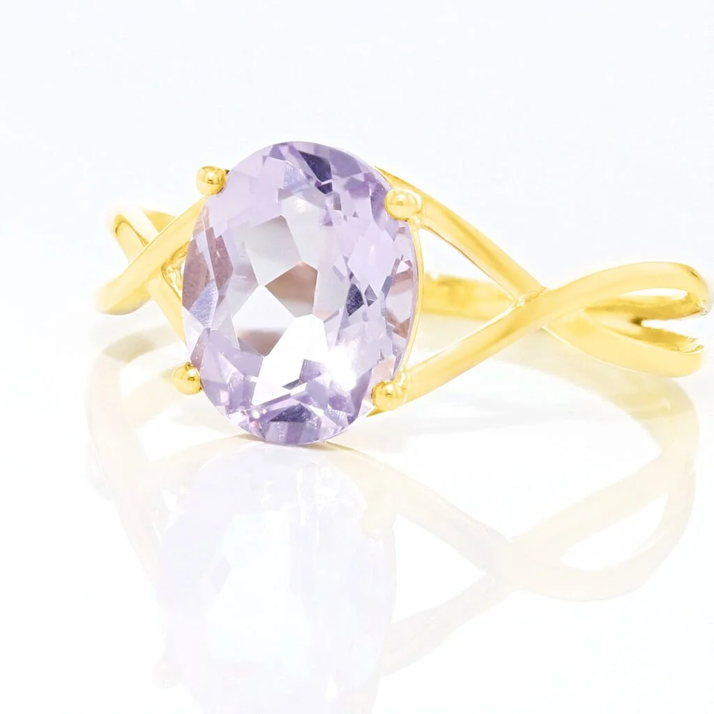 Histoire D'Or Bague Solitaire Armaelle Or Jaune Amethyste – Image 4