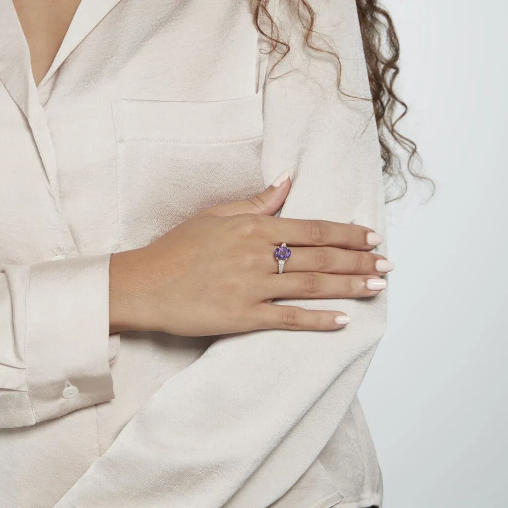 Histoire D'Or Bague Or Jaune Marie-camille Améthyste Oxydes De Zirconium – Image 6