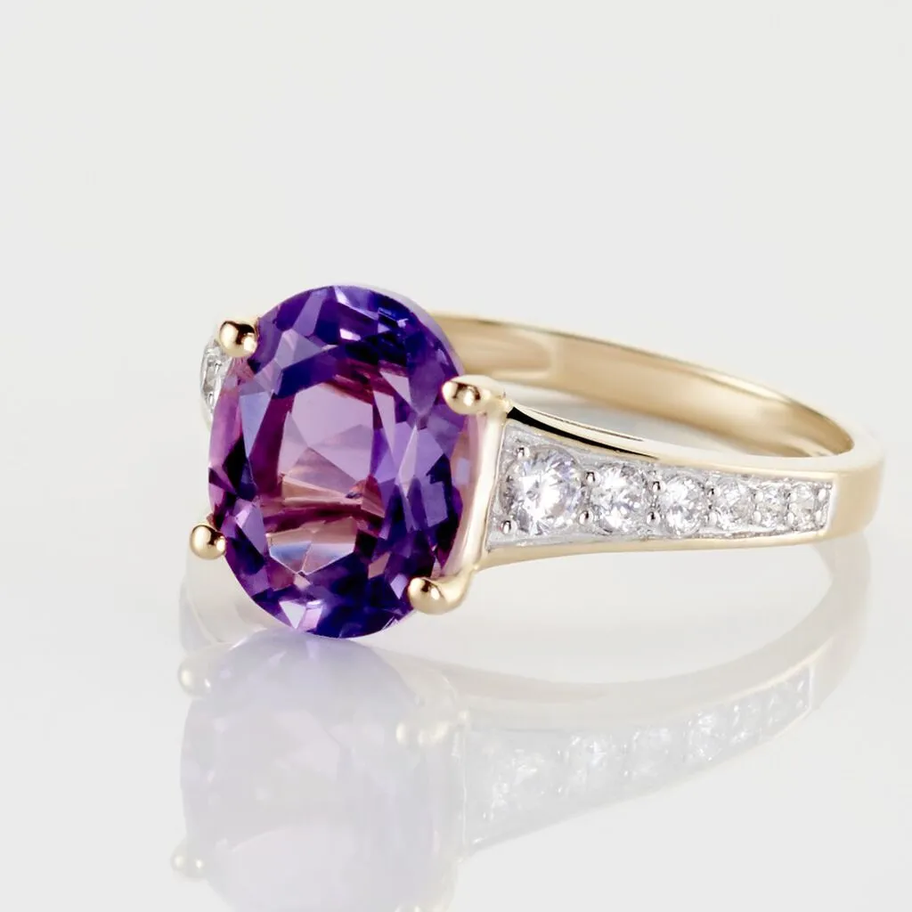 Histoire D'Or Bague Or Jaune Marie-camille Améthyste Oxydes De Zirconium – Image 4