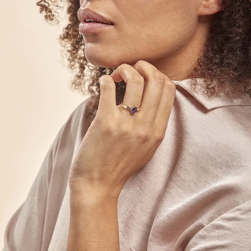 Histoire D'Or Bague Solitaire Arzula Or Jaune Amethyste – Image 5