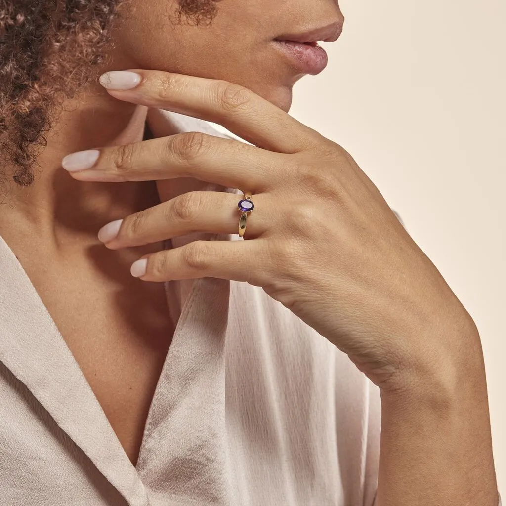 Histoire D'Or Bague Solitaire Arzula Or Jaune Amethyste – Image 6