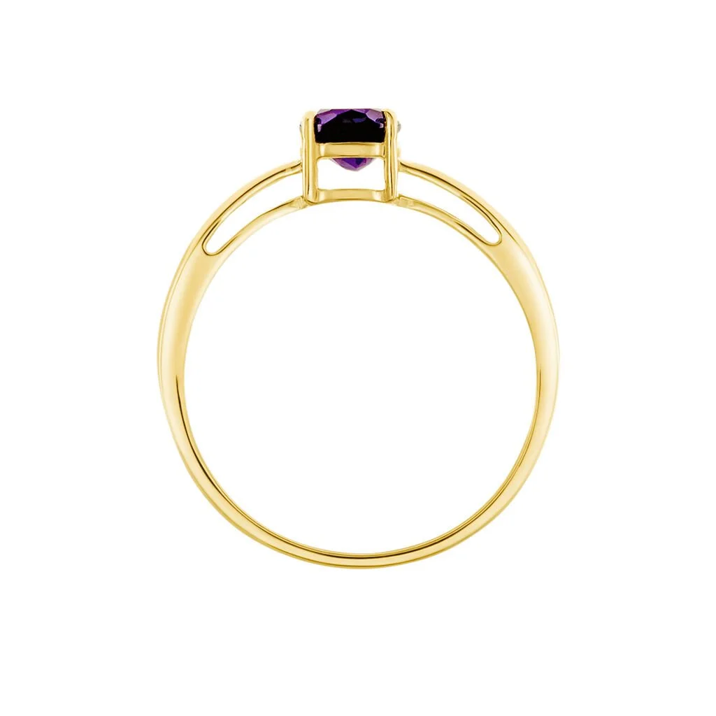 Histoire D'Or Bague Solitaire Arzula Or Jaune Amethyste – Image 3