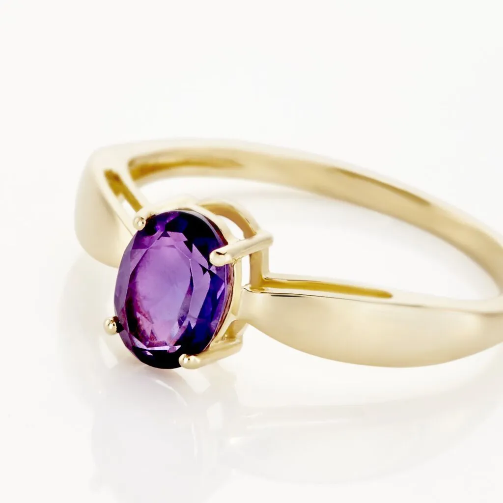 Histoire D'Or Bague Solitaire Arzula Or Jaune Amethyste – Image 4