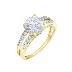 Histoire D'Or Bague Solitaire Or Jaune Anthyme Oxyde De Zirconium
