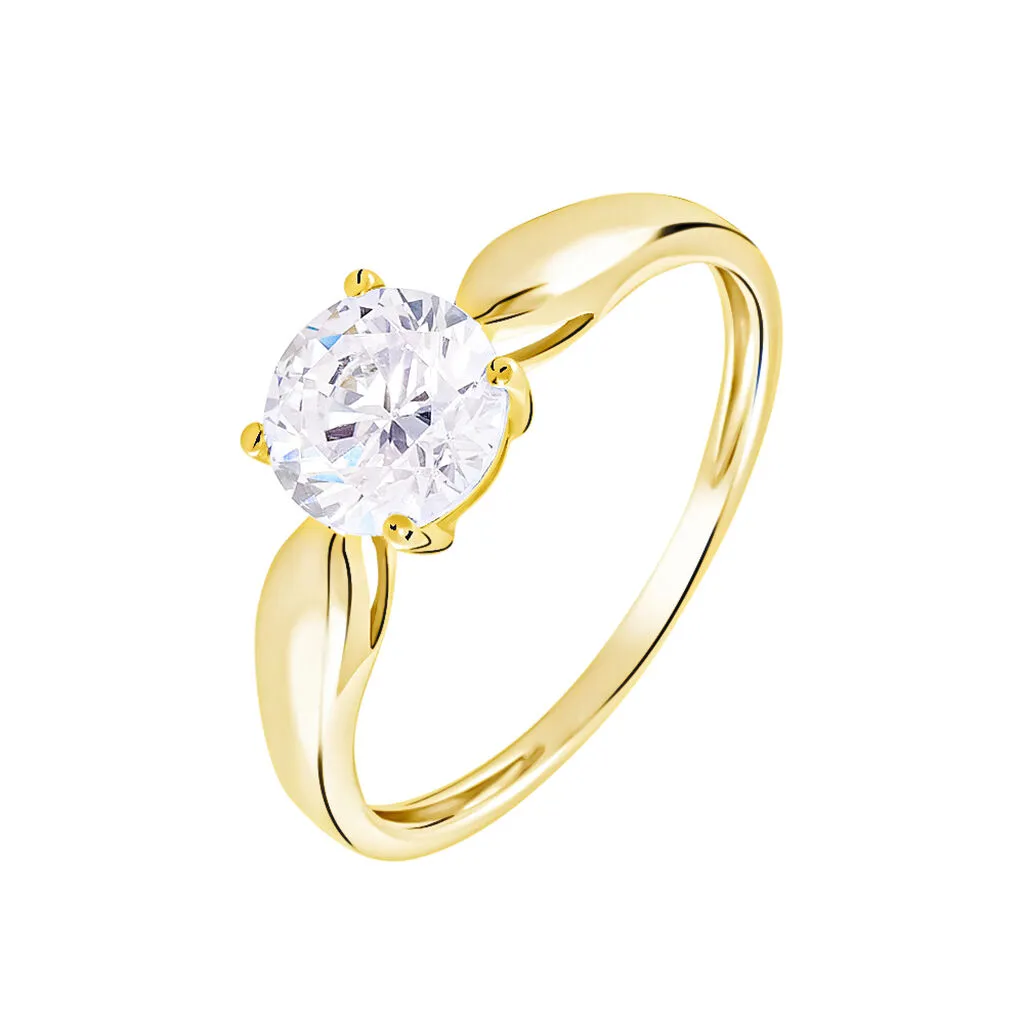 Histoire D'Or Bague Solitaire Illyana Or Jaune Oxyde De Zirconium