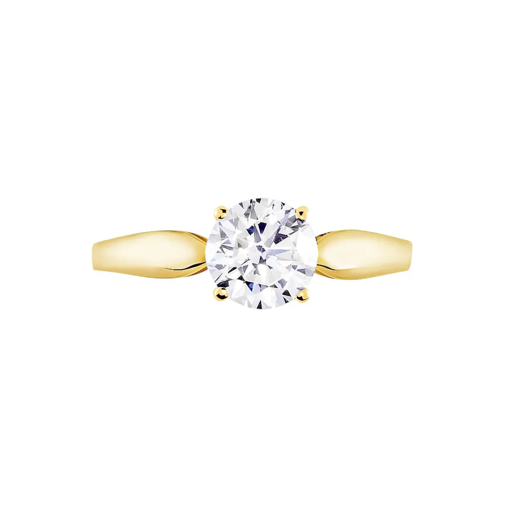 Histoire D'Or Bague Solitaire Illyana Or Jaune Oxyde De Zirconium – Image 2