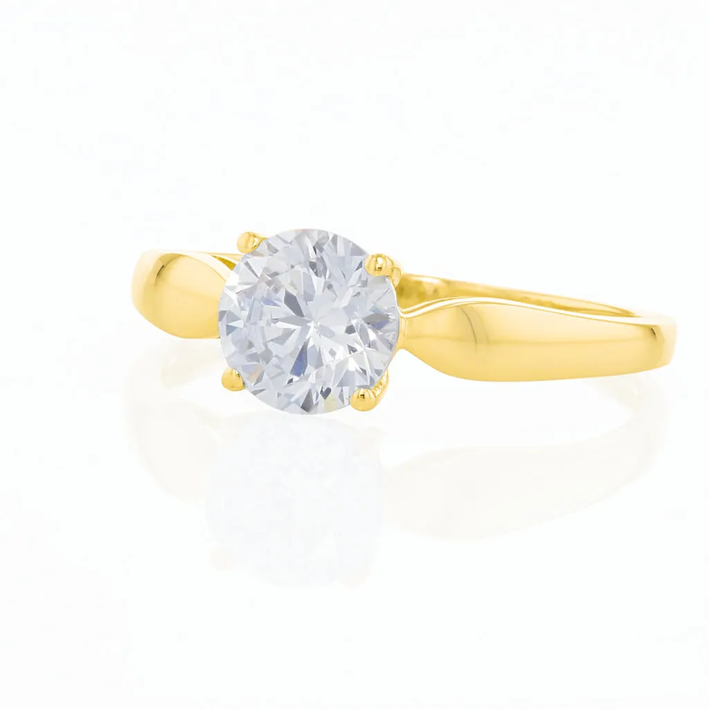 Histoire D'Or Bague Solitaire Illyana Or Jaune Oxyde De Zirconium – Image 4