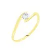 Histoire D'Or Solitaire Or Jaune Camilia Oxyde De Zirconium