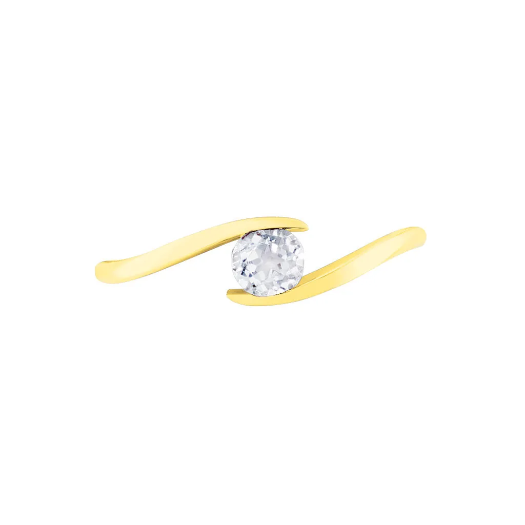 Histoire D'Or Solitaire Or Jaune Camilia Oxyde De Zirconium – Image 2