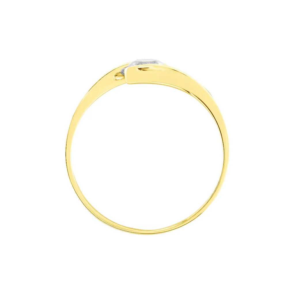 Histoire D'Or Solitaire Or Jaune Camilia Oxyde De Zirconium – Image 3