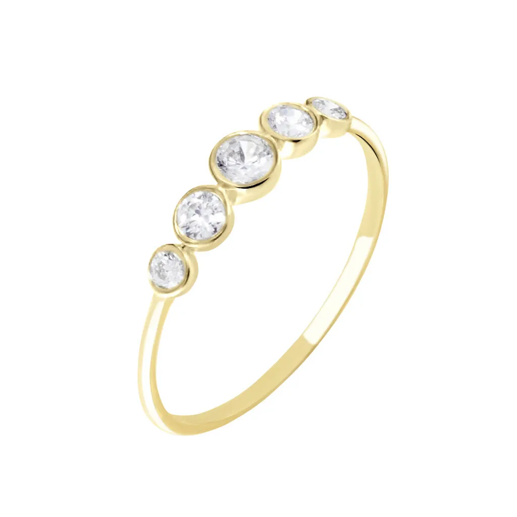 Histoire D'Or Bague Or Jaune Sabinus Oxydes De Zirconium