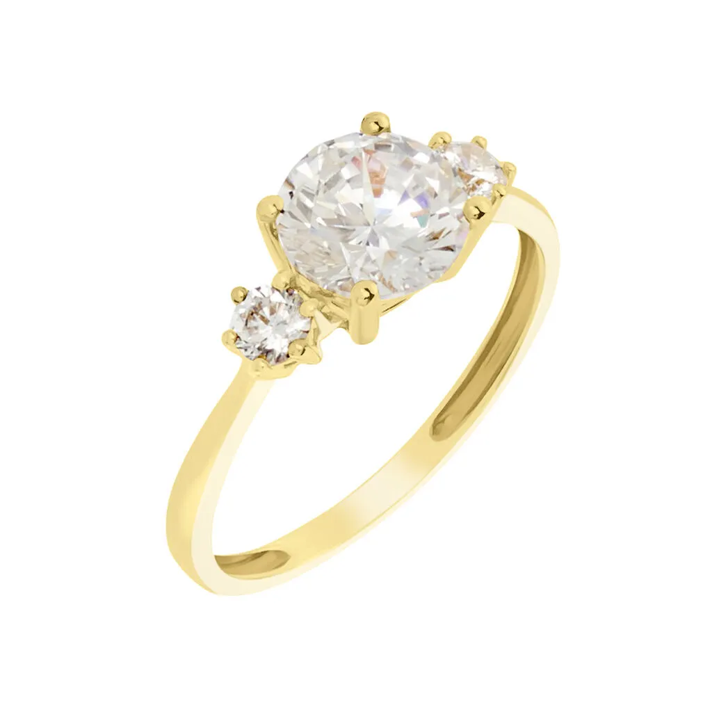 Histoire D'Or Bague Or Jaune Kesari Oxyde De Zirconium