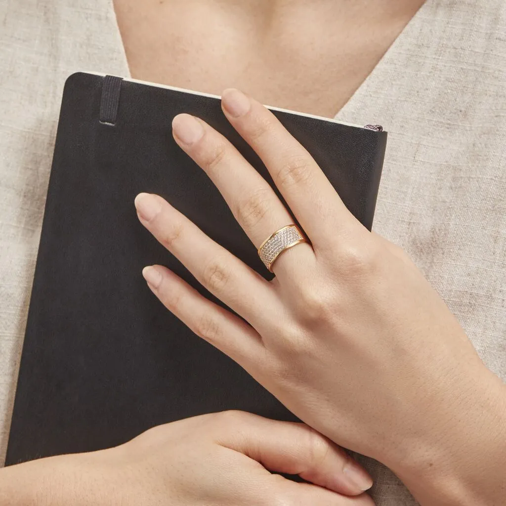 Histoire D'Or Bague Banda Or Jaune Oxyde De Zirconium – Image 5