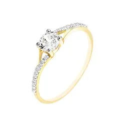 Histoire D'Or Bague Solitaire Jessa Or Jaune Oxyde De Zirconium